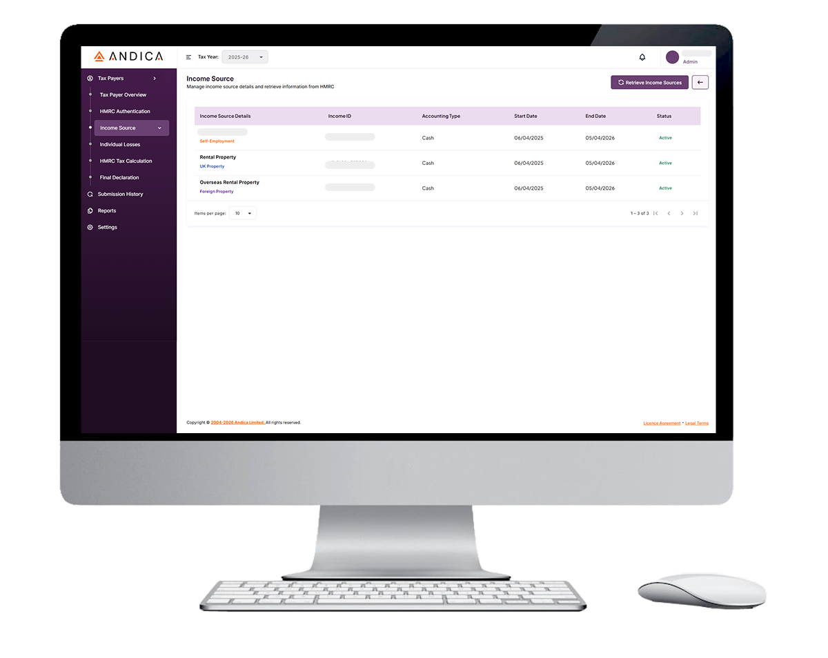 Andica MTD ITSA Software