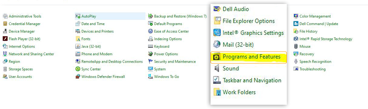 Windows Control Panel